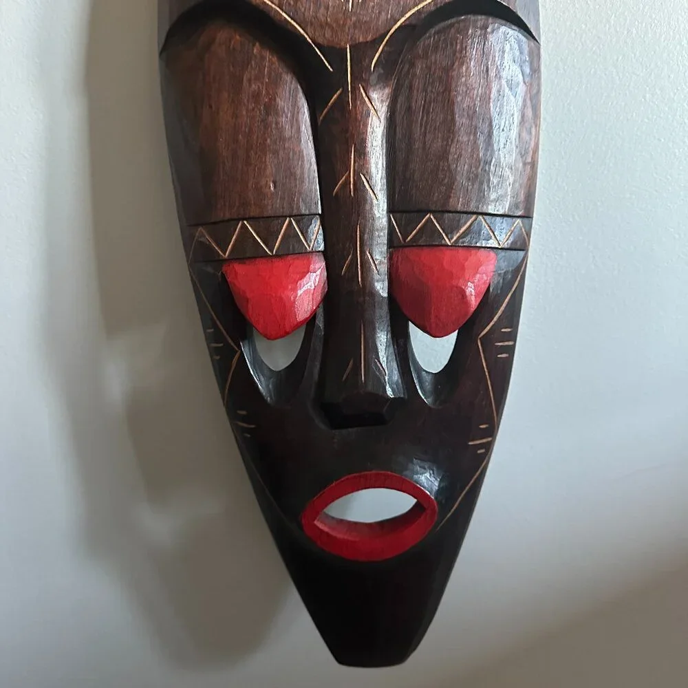 Hand-Carved Ecuadorian Wood Mask - From Ecuador - Wall Decor